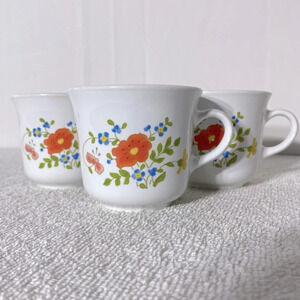 Vintage Corelle By Corning Wildflower Mugs Coffee Cups x3